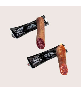 Duo Pack: Half Salchichón and Half Iberian Acorn Chorizo - 900g Total