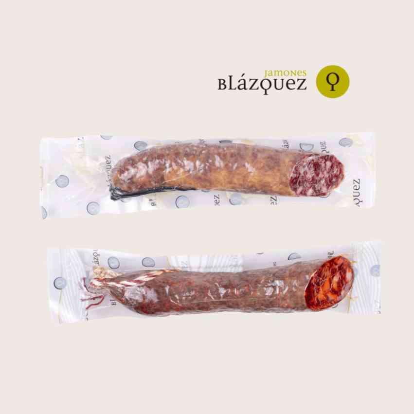 Pack Dúo Blázquez: 1/2 Salchichón i 1/2 Chorizo Ibérico de Bellota wysokiej jako?ci