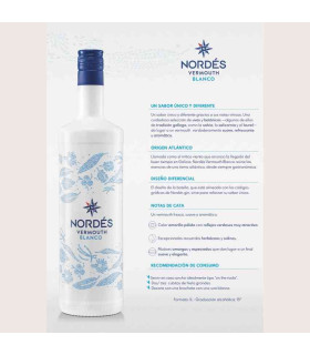Vermouth Nordés Blanco 1 L | Premium Galician Vermouth | Iberian Market