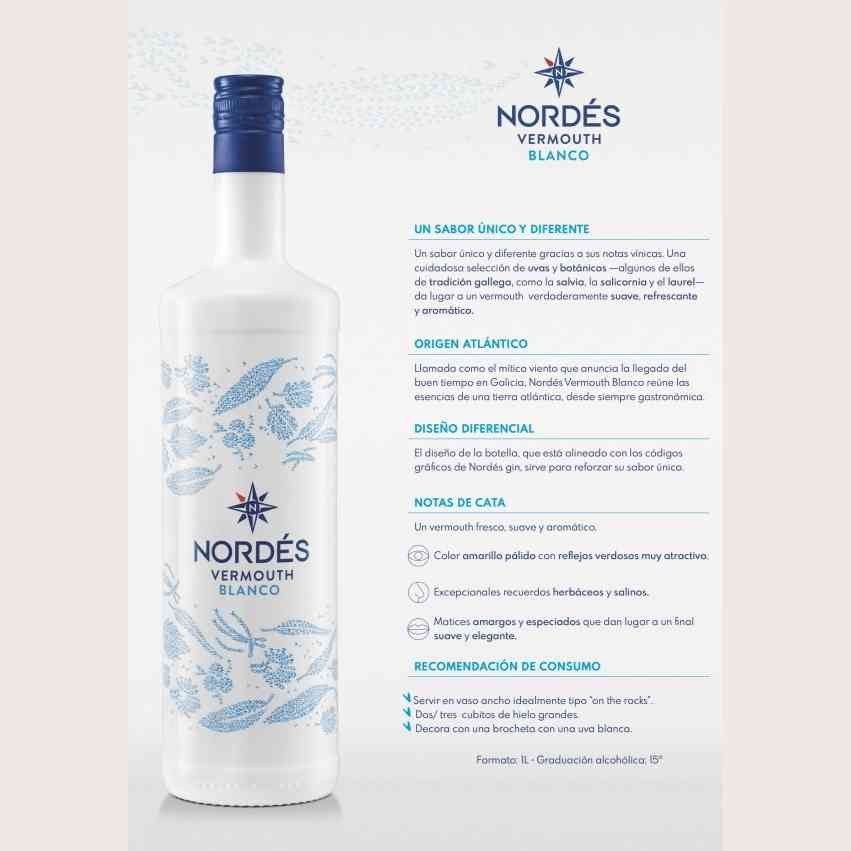Wermut Nordés Blanco 1 L | Premium Galicischer Wermut | Iberian Market