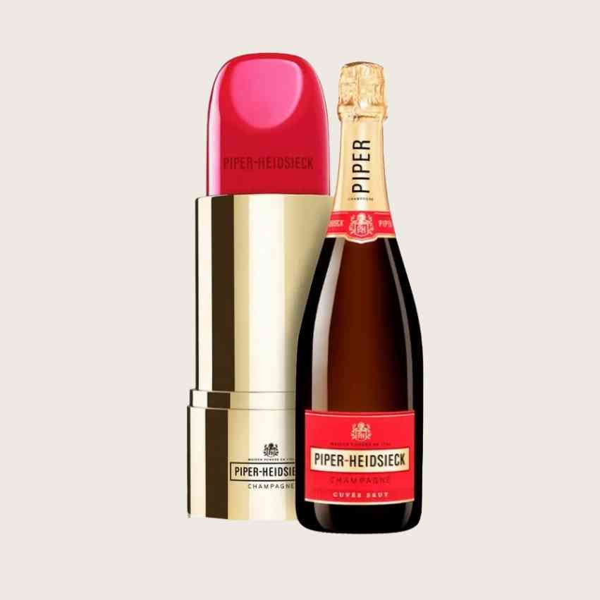 Kup Champagne Piper Heidsieck Brut Nature 75 cl + Ch?odziarka do szminek | Luksusowy zestaw