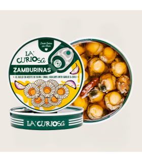 Garlic Scallops 110g - La Curiosa (Olive Oil, Garlic, and Chili)