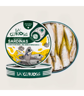 Sardinillas en Aceite de Oliva Trufado 110grs. - 12/16 piezas - La Curiosa