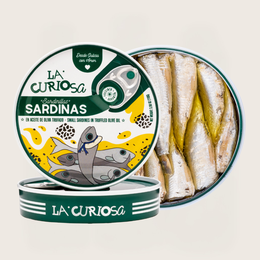 Trüffel-Olivenöl-Sardinen 110g - La Curiosa (12/16 Stück)