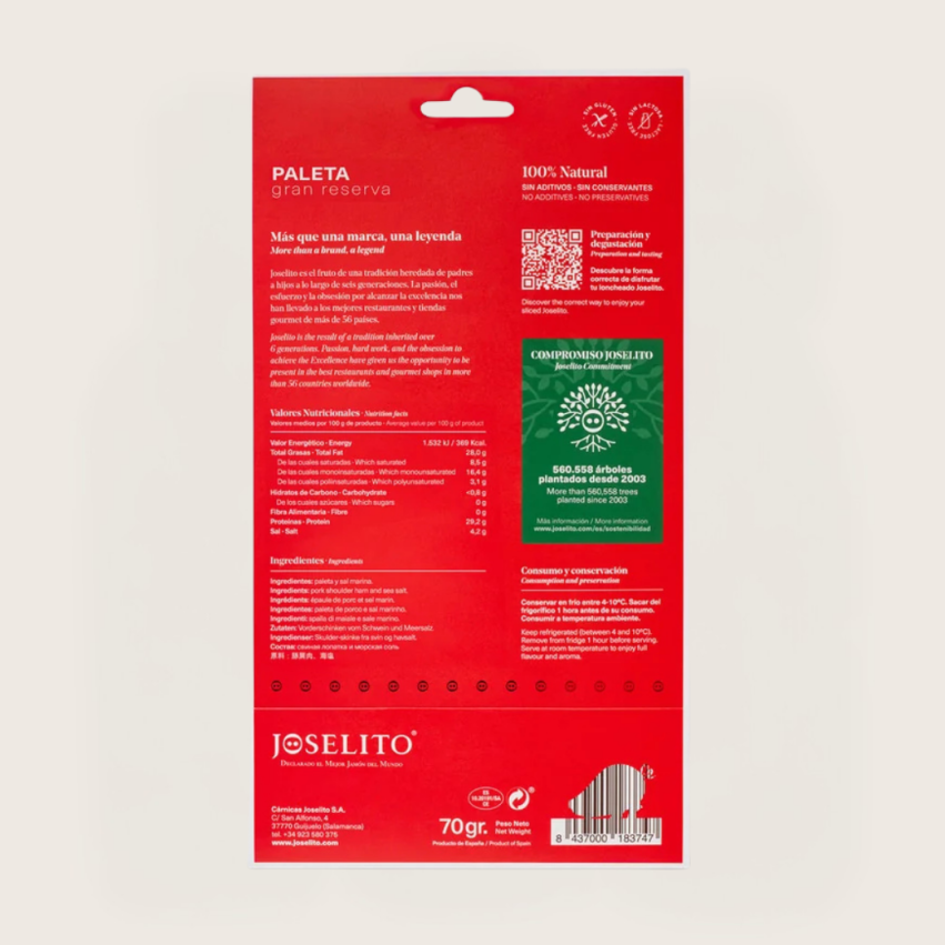 Paleta Joselito Gran Reserva Loncheado 70 g