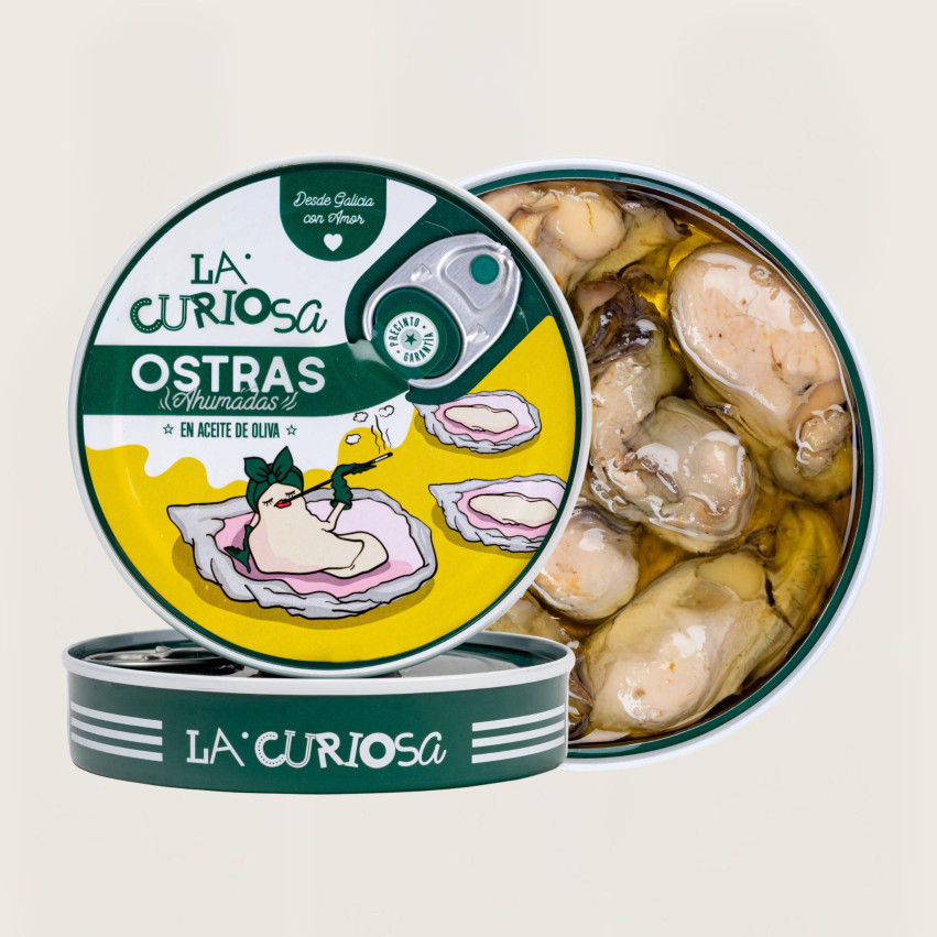 Ostras Ahumadas en AO 3/4 piuezas 120g La Curiosa