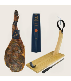 Pack 5J A : Paleta 5 Jotas de 5-5,5 kg/pieza + 1/2 Caña de lomo 5 Jotas + tabla de corte