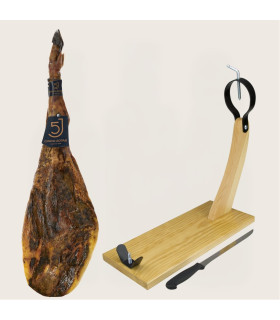 Acorn-fed Ham 5J 100% Iberian 5 Jotas 6-7 Kg/piece + board + knife
