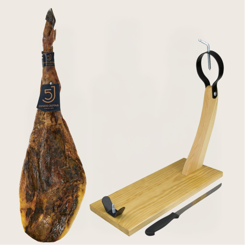 Jamón de Bellota 5J 100% Ibérico 5 Jotas 7-8 Kg/sztuka + deska + nó?
