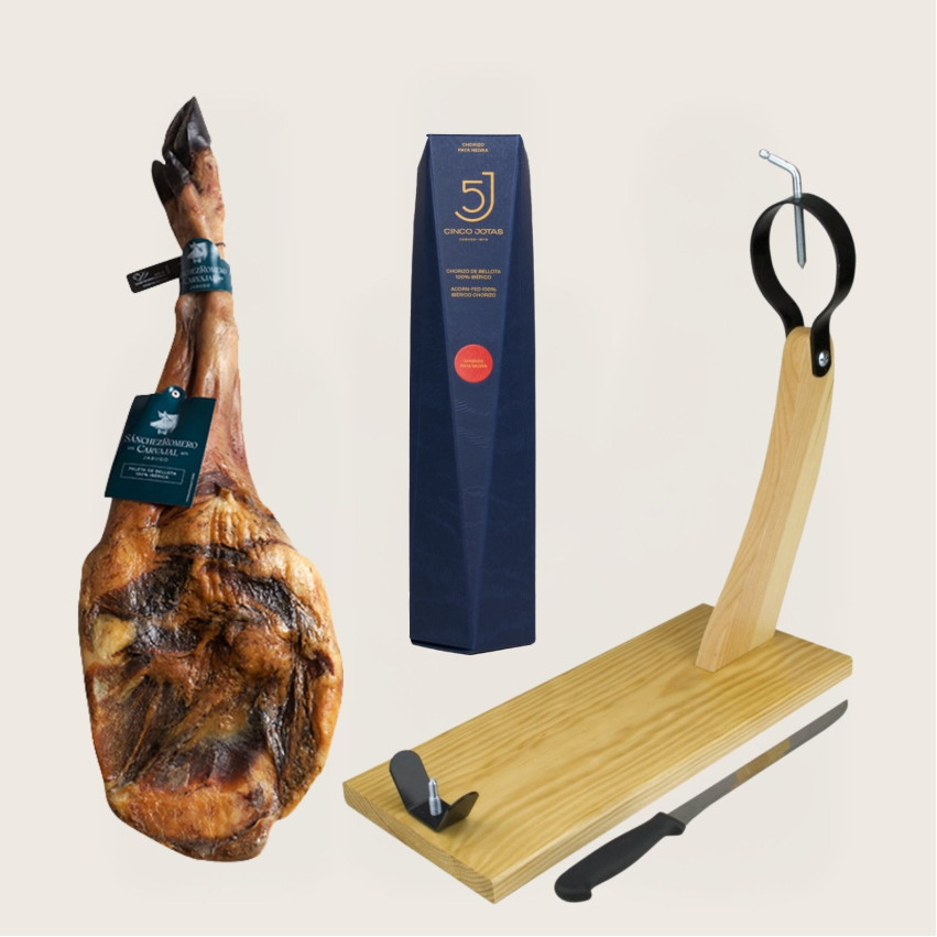 Pack Sanchez Romero Carvajal H: Paleta 4,5-5 SRC + Chorizo 5J + tabla + cuchillo