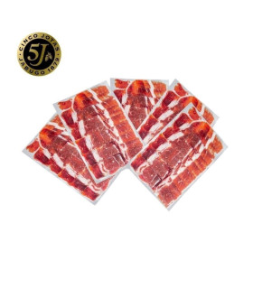 100% Iberian acorn-fed ham 5 Jotas sliced by hand 21 packs of 80g, diced pieces and bones