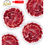Jamón de bellota ibérico Flor Sierra loncheado a mano 40 platos de 80g  formato emplatado fácil