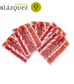 Hand-sliced 100% Iberian acorn-fed shoulder Blázquez 21 packs of 80 g + cubes + bones