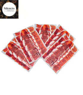 Affettato a mano di spalla di bellota iberica 100% DOP Jabugo Silencio de Jabugo 21 buste da 80 g + cubetti + ossa