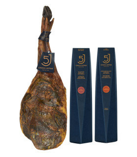 Paleta 5 Jotas de 5-5 kg/pièce + 1/2 Caña de lomo 5 Jotas + Salchichón 5J