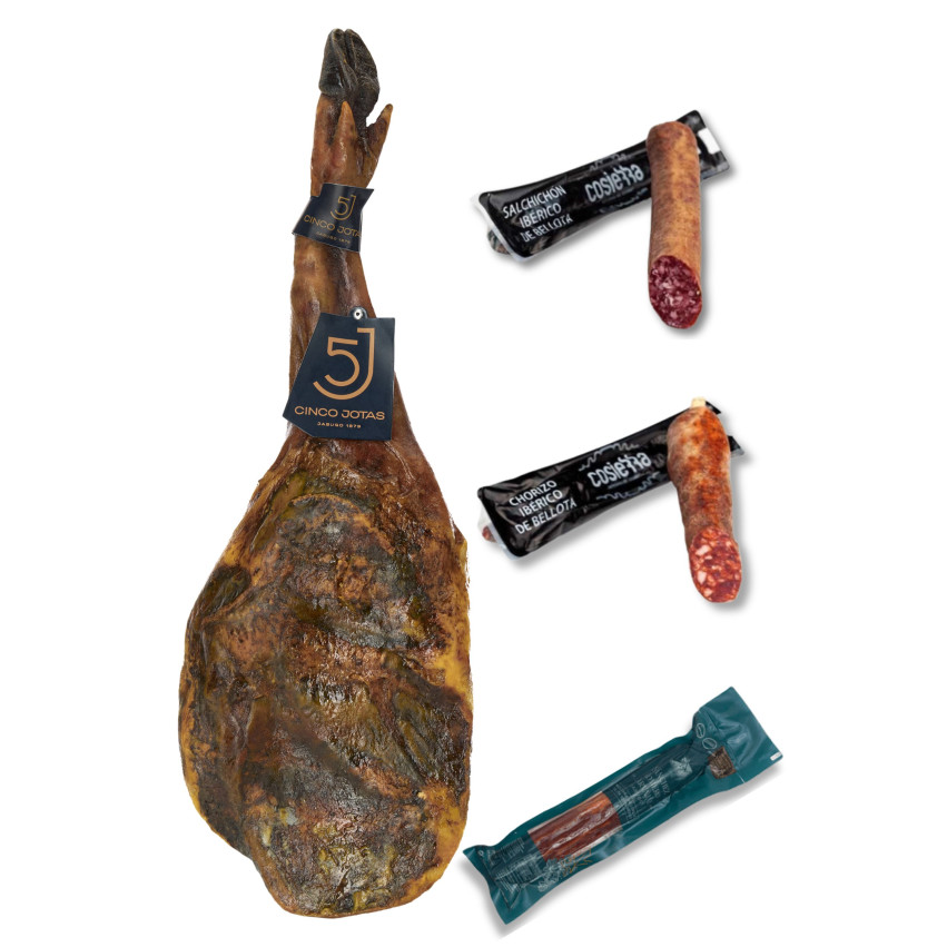 Pack 5J J: Schulter, Lende, Chorizo und Salchichón 100% Bellota | Iberian Market