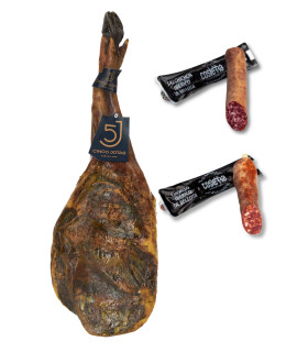 Pack 5J K: Shoulder 5 Jotas of 4.5-5 kg/piece + Sausages Cosierra