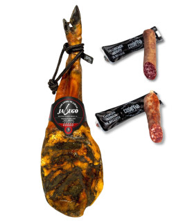 ```htmlPack Flor Sierra Jabugo C: 100% Iberian shoulder 4.5-5 kg/piece + Cosierra Sausages```
