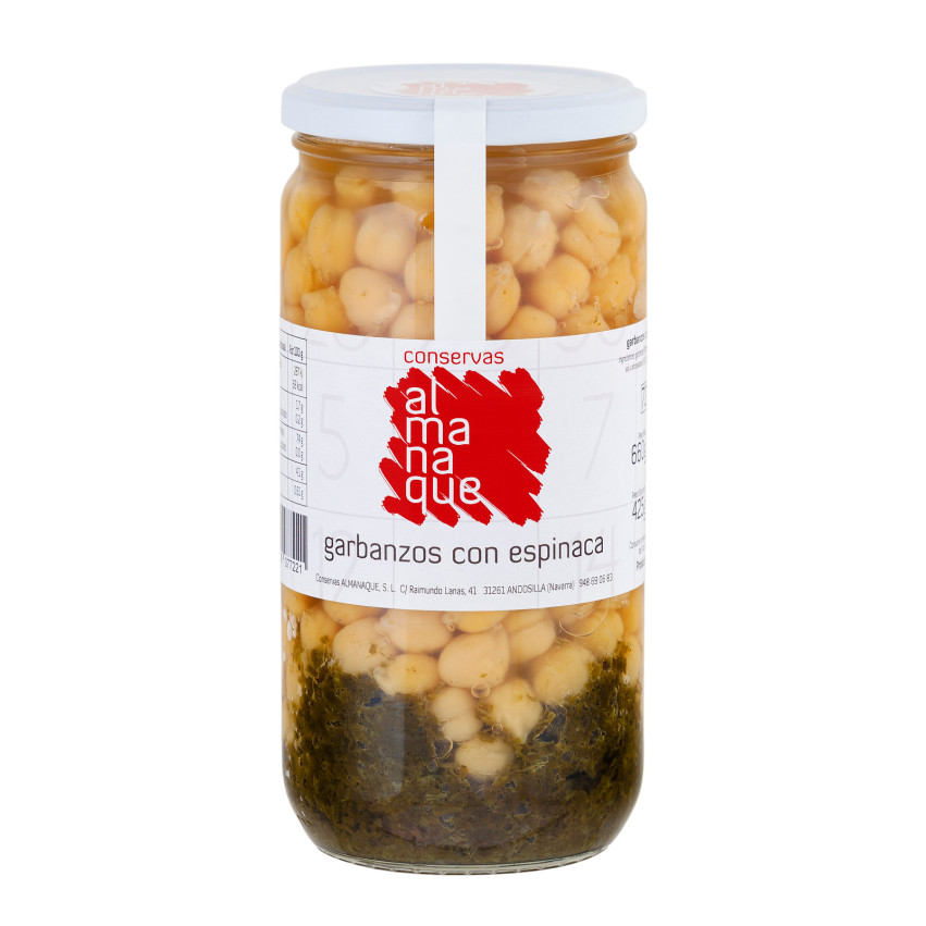 Grão-de-bico com Espinafre 720 ml - Conservas Almanaque