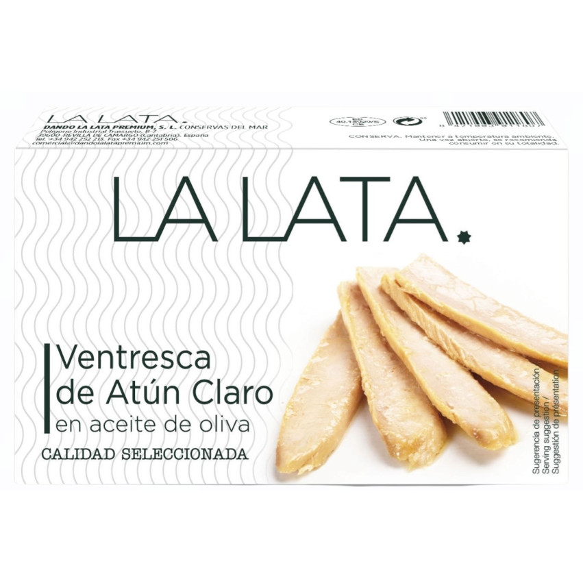 Ventresca z tu?czyka ?ó?top?etwego w oliwie z oliwek – 120 g – Marka La Lata