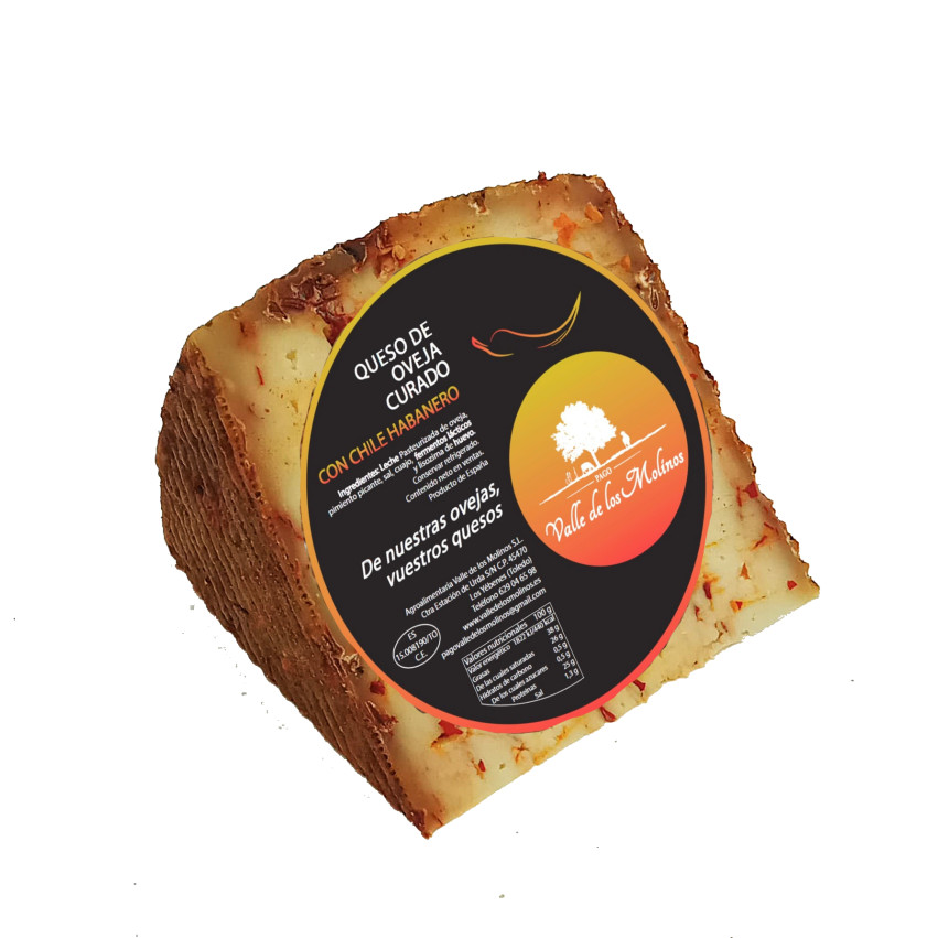 Ser Owczy Dojrzewający z Papryką Habanero Valle de los Molinos 250-300 g.