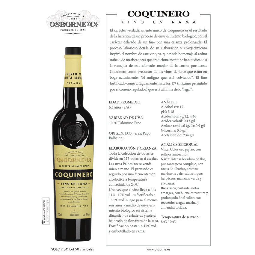 Coquinero Fino en Rama 75 cl