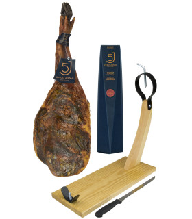 Pack 5J C : Paleta 5 Jotas de 5-5,5 kg/pieza + Salchichón 5 Jotas + regalo tabla y cuchillo de corte