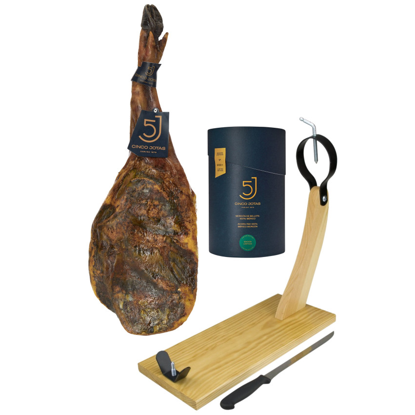 Pack 5J D : Paleta 5 Jotas de 5-5,5 kg/pieza + Morcón 5 Jotas + regalo tabla y cuchillo de corte