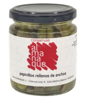 Kaufen Sie gefüllte Essiggurken mit Sardellen 250 ml Almanaque Konserven | Gourmet-Aperitif