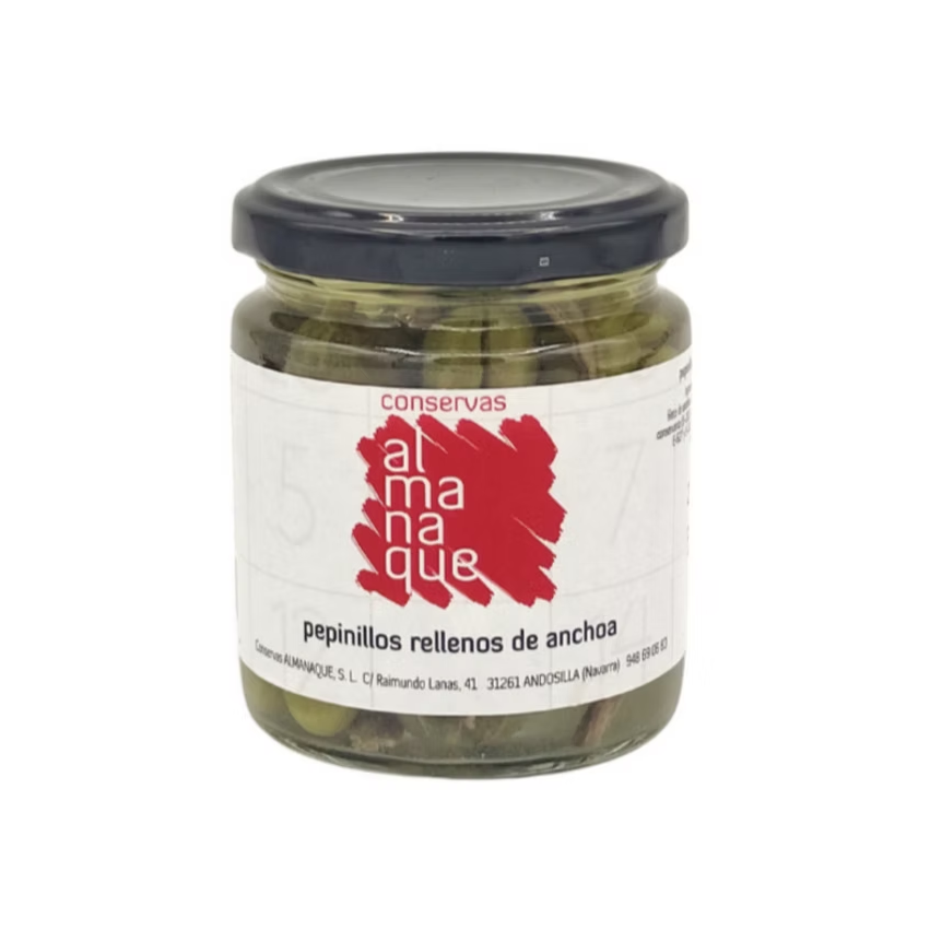 Comprar Pepinillos Rellenos de Anchoa 250 ml Conservas Almanaque | Aperitivo Gourmet