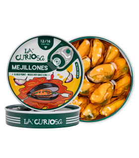 Mejillones al Ajillo Picante 110 grs. – 12/16 piezas - La Curiosa
