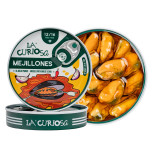 Muszle w sosie czosnkowym pikantnym 110g - La Curiosa (12/16 sztuk)